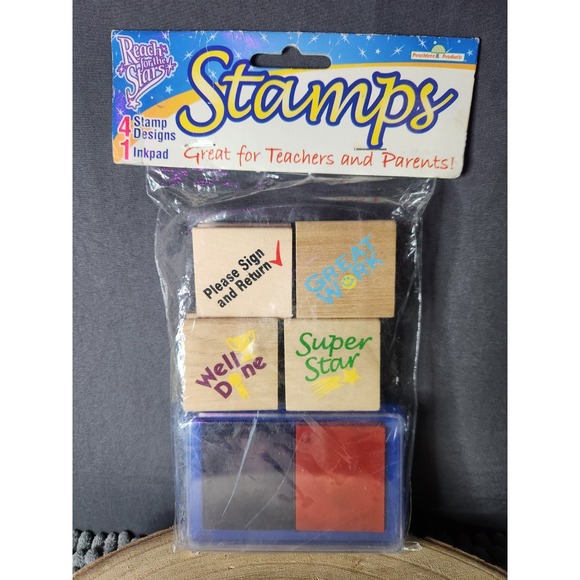 Other - Reach For The Stars Stamps For‎ Teachers And Parents! 4 Stamps/1 Inkpad~NEW